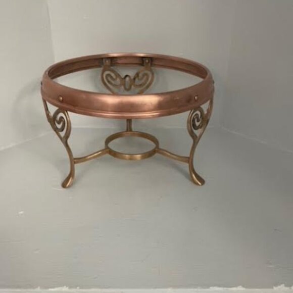 Vintage Copper Carafe Corning Copper Food Warming Stand Cookware Kitchenware - Picture 5 of 5